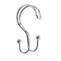 Livingquarters SLM-DO-03 Double Type Chrome Heavy Weight Metal Shower Curtain Hooks; Set Of 12 LI55868